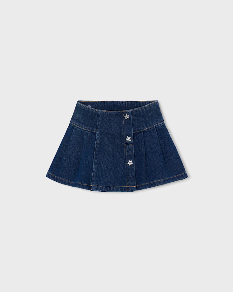 MAYORAL DENIM PLEAT SKIRT - DARK WASH