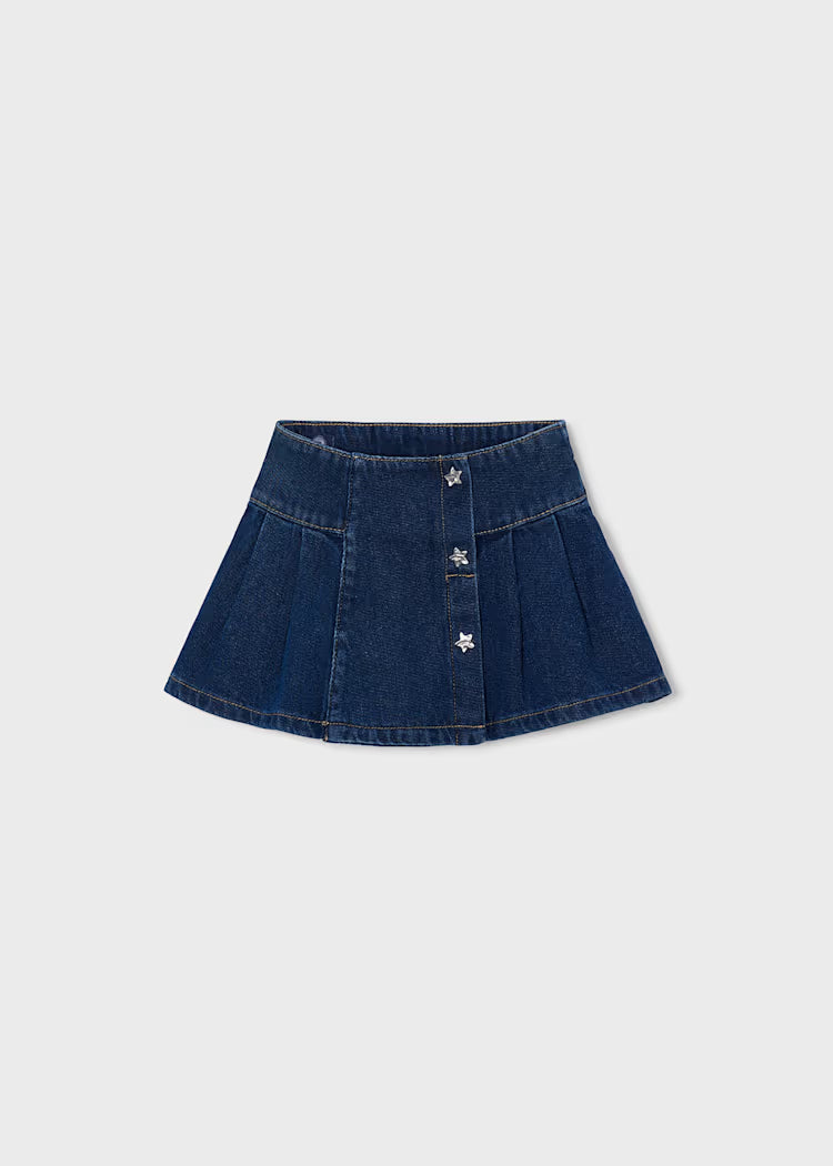 MAYORAL DENIM PLEAT SKIRT - DARK WASH