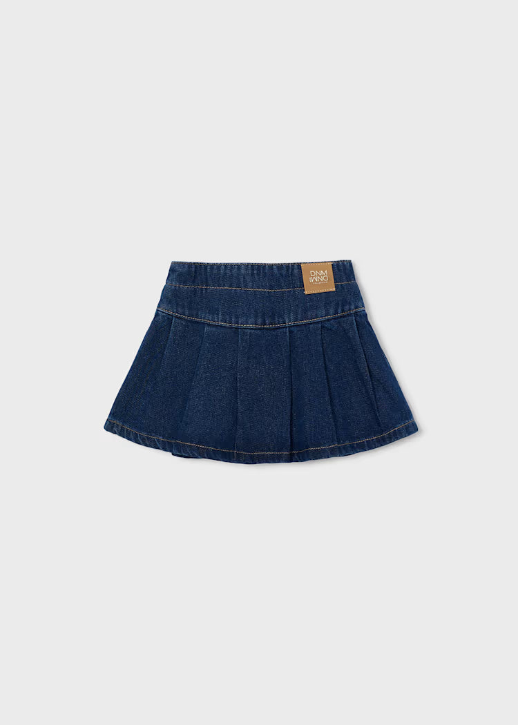 MAYORAL DENIM PLEAT SKIRT - DARK WASH