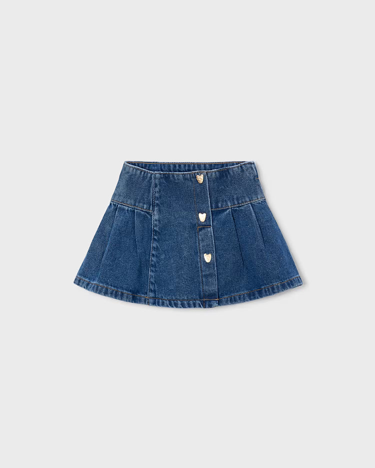 MAYORAL DENIM PLEAT SKIRT - MEDIUM WASH