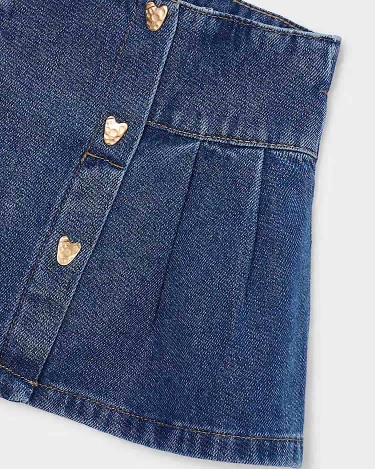 MAYORAL DENIM PLEAT SKIRT - MEDIUM WASH