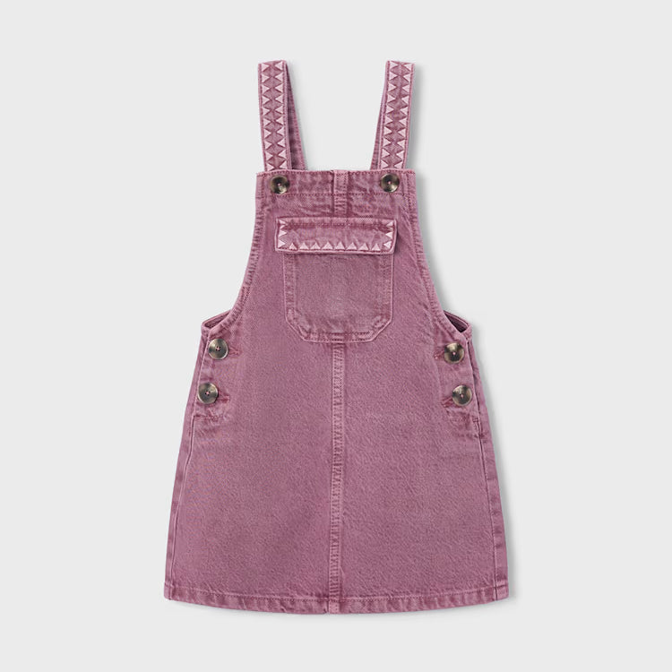 MAYORAL EMBROIDERED OVERALL DRESS - GRAPE