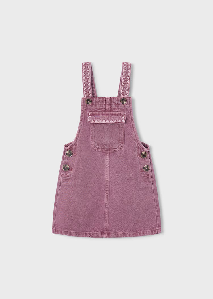MAYORAL EMBROIDERED OVERALL DRESS - GRAPE