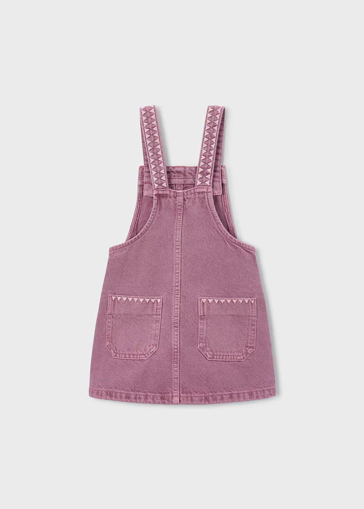 MAYORAL EMBROIDERED OVERALL DRESS - GRAPE