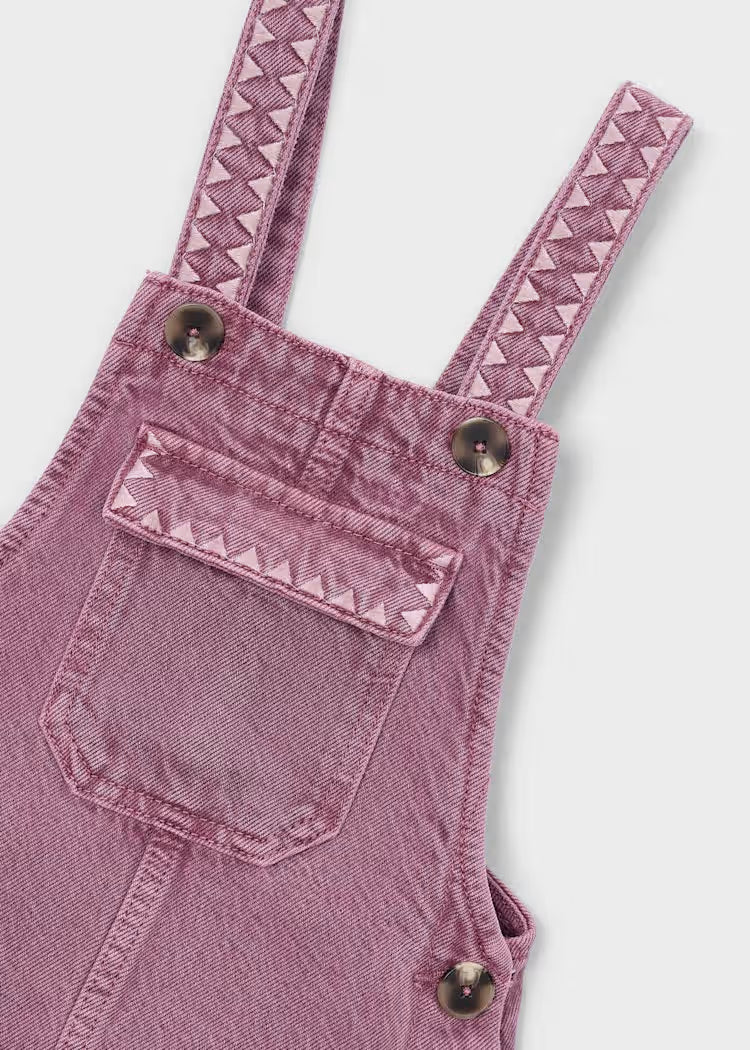 MAYORAL EMBROIDERED OVERALL DRESS - GRAPE