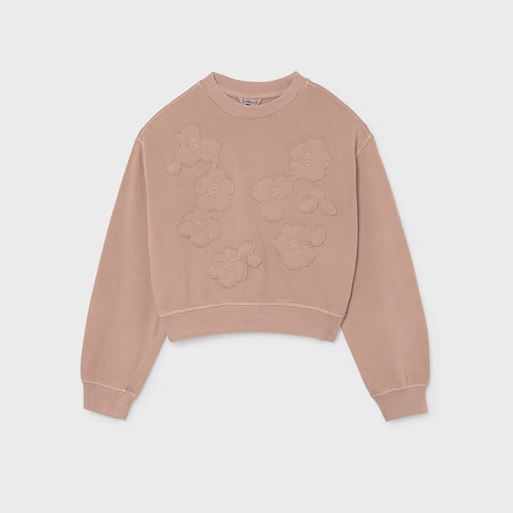 MAYORAL EMBROIDERED PULLOVER - BLUSH