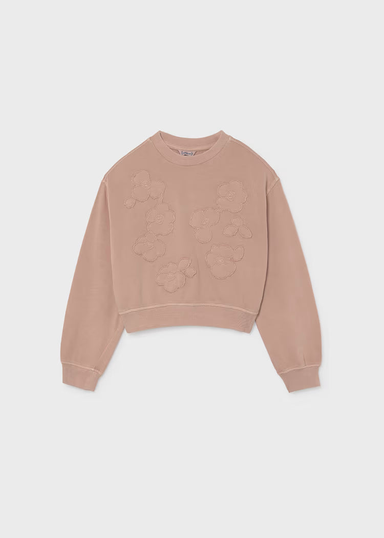 MAYORAL EMBROIDERED PULLOVER - BLUSH