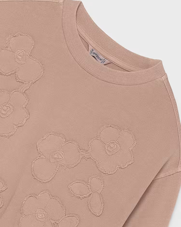 MAYORAL EMBROIDERED PULLOVER - BLUSH