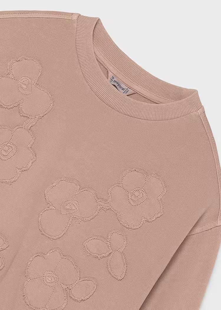 MAYORAL EMBROIDERED PULLOVER - BLUSH