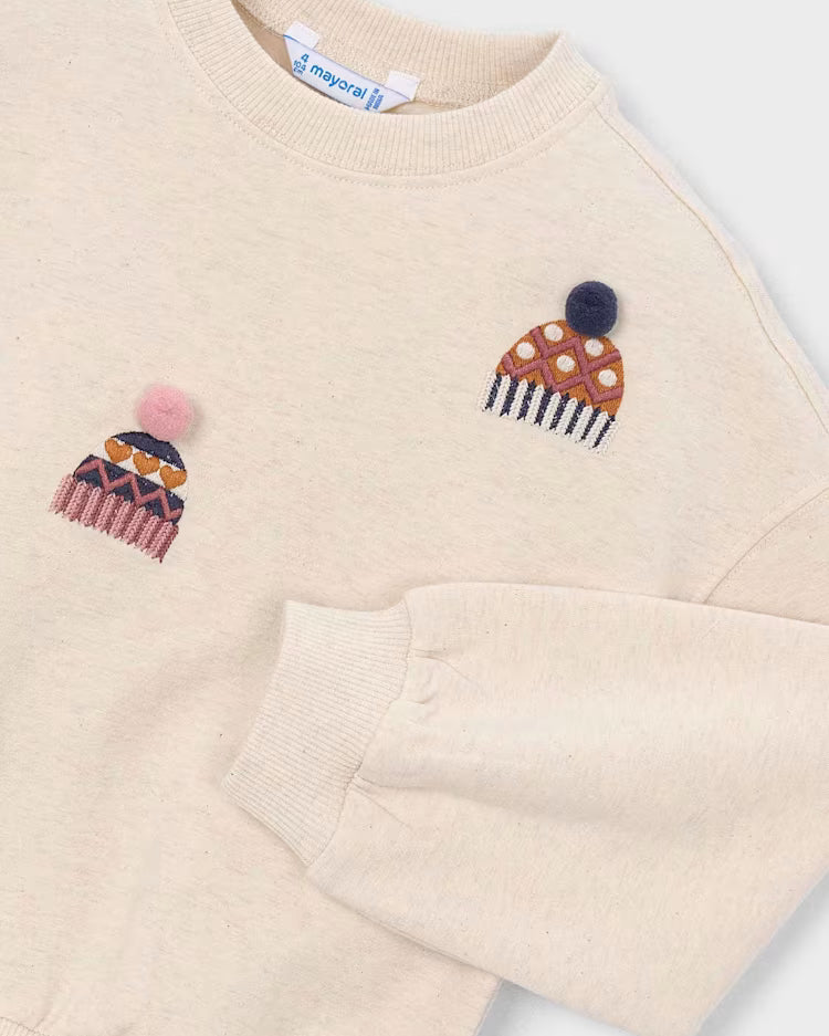 MAYORAL EMBROIDERED PULLOVER - OAT
