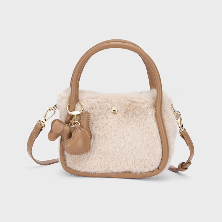 MAYORAL FAUX FUR BAG - OATMEAL