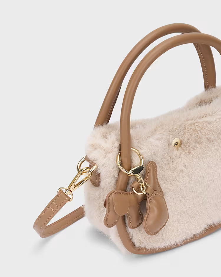 MAYORAL FAUX FUR BAG - OATMEAL