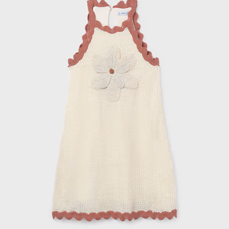 MAYORAL KNIT DRESS - BONE / CLAY