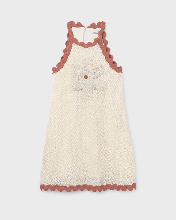 MAYORAL KNIT DRESS - BONE / CLAY