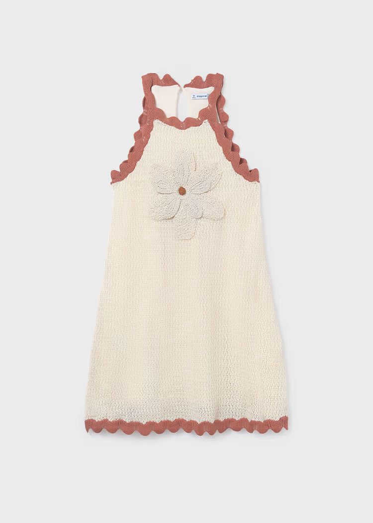 MAYORAL KNIT DRESS - BONE / CLAY