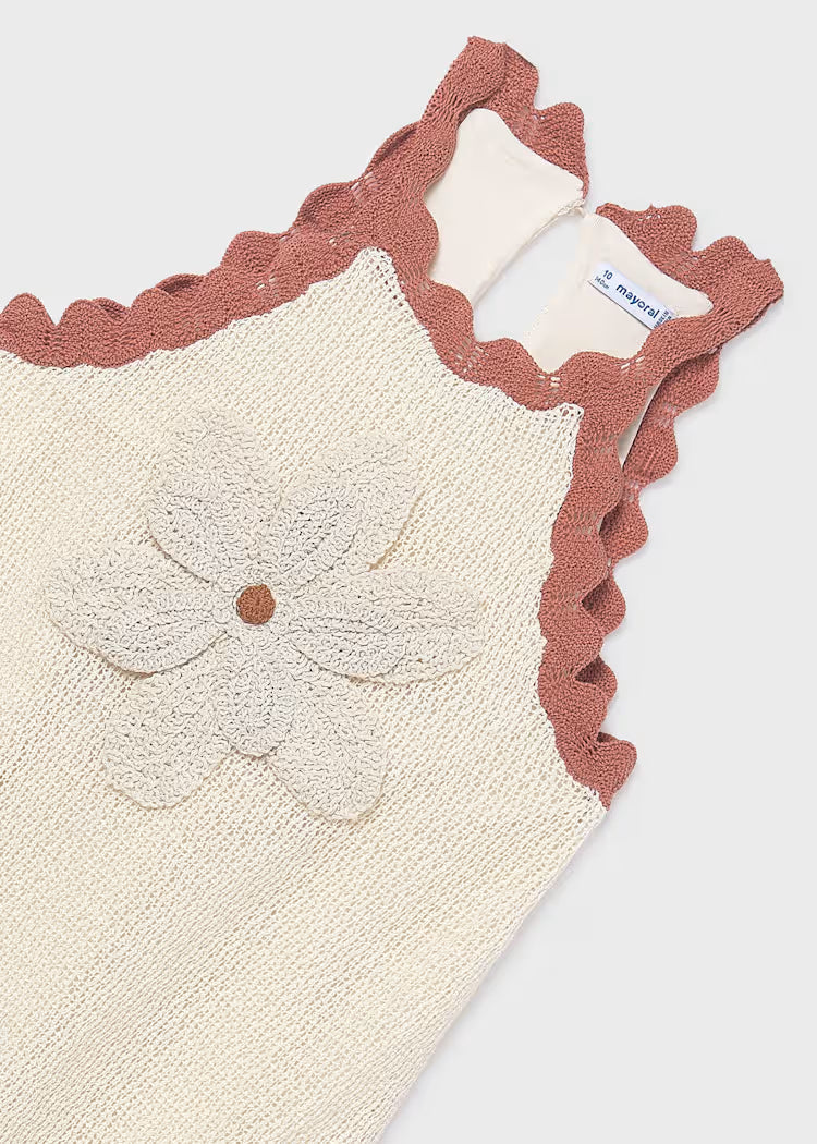 MAYORAL KNIT DRESS - BONE / CLAY