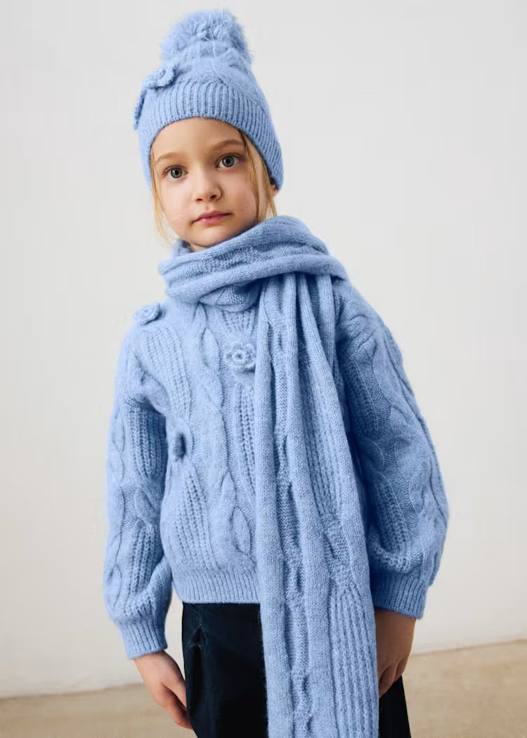 MAYORAL 3D FLOWER SWEATER - SKY MIX