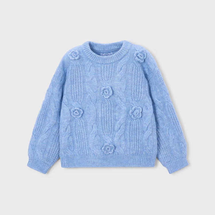 MAYORAL 3D FLOWER SWEATER - SKY MIX