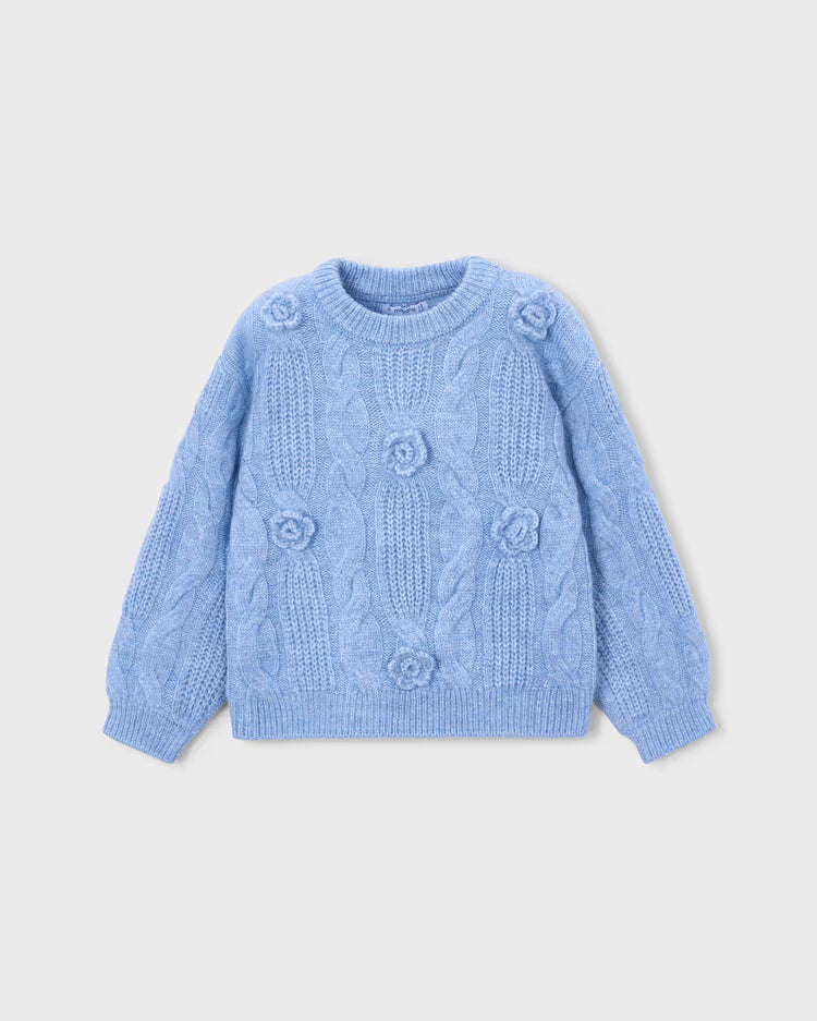 MAYORAL 3D FLOWER SWEATER - SKY MIX