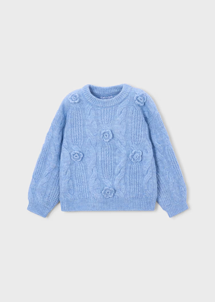 MAYORAL 3D FLOWER SWEATER - SKY MIX