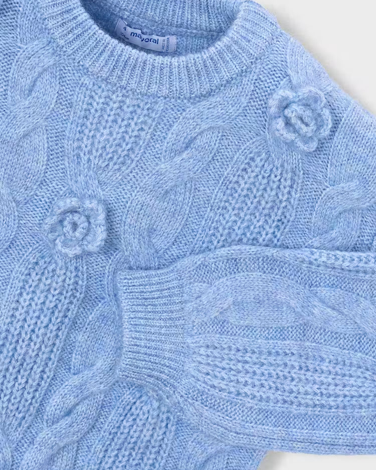 MAYORAL 3D FLOWER SWEATER - SKY MIX