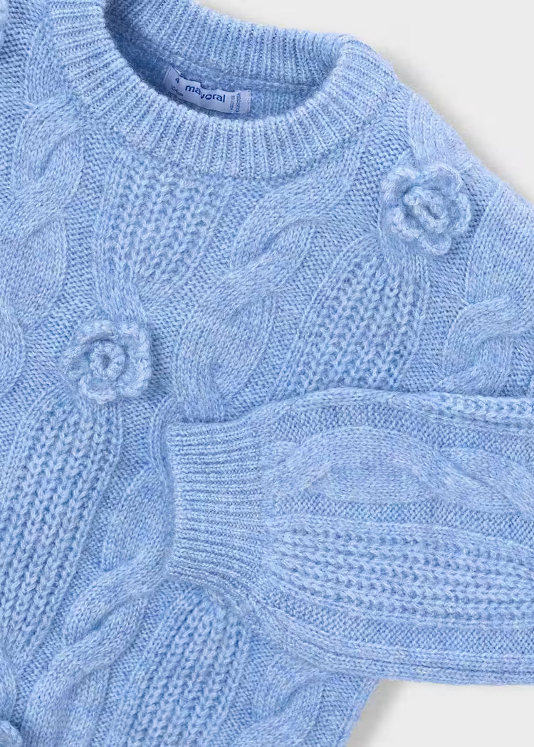 MAYORAL 3D FLOWER SWEATER - SKY MIX