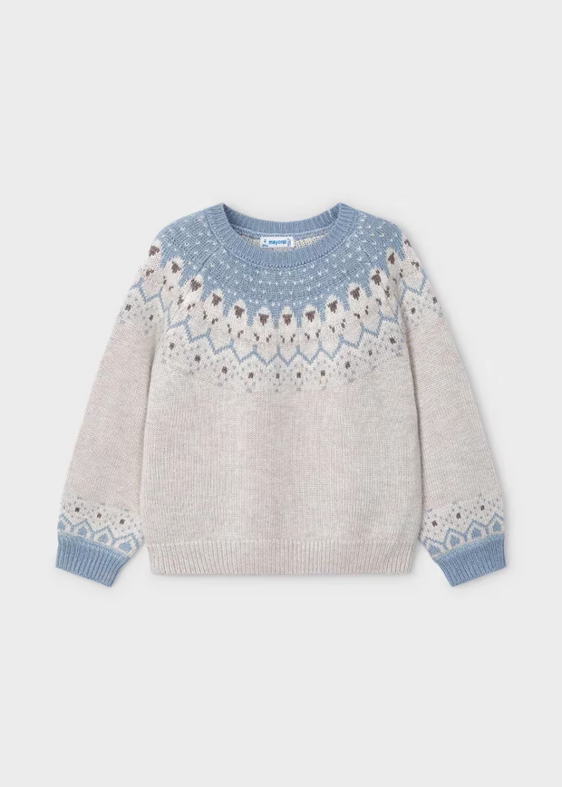 MAYORAL JACQUARD SWEATER - ALPACA HEATHER