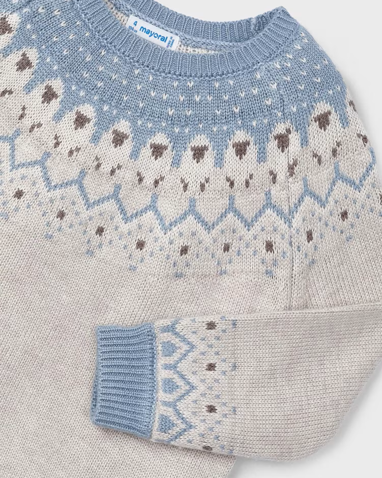 MAYORAL JACQUARD SWEATER - ALPACA HEATHER