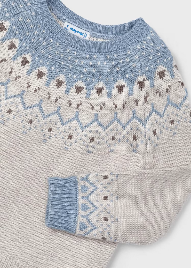 MAYORAL JACQUARD SWEATER - ALPACA HEATHER