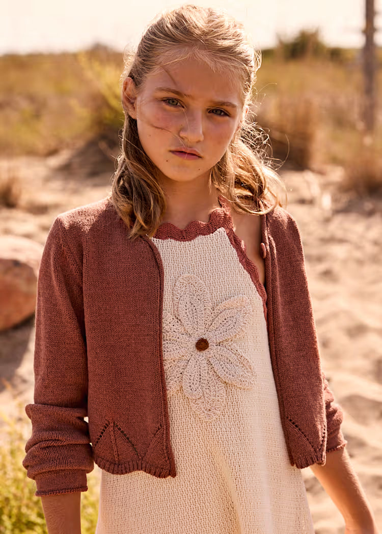 MAYORAL KNIT DRESS - BONE / CLAY