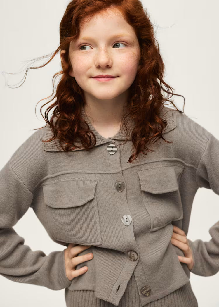 MAYORAL KNIT CARDIGAN W POCKETS - TAUPE