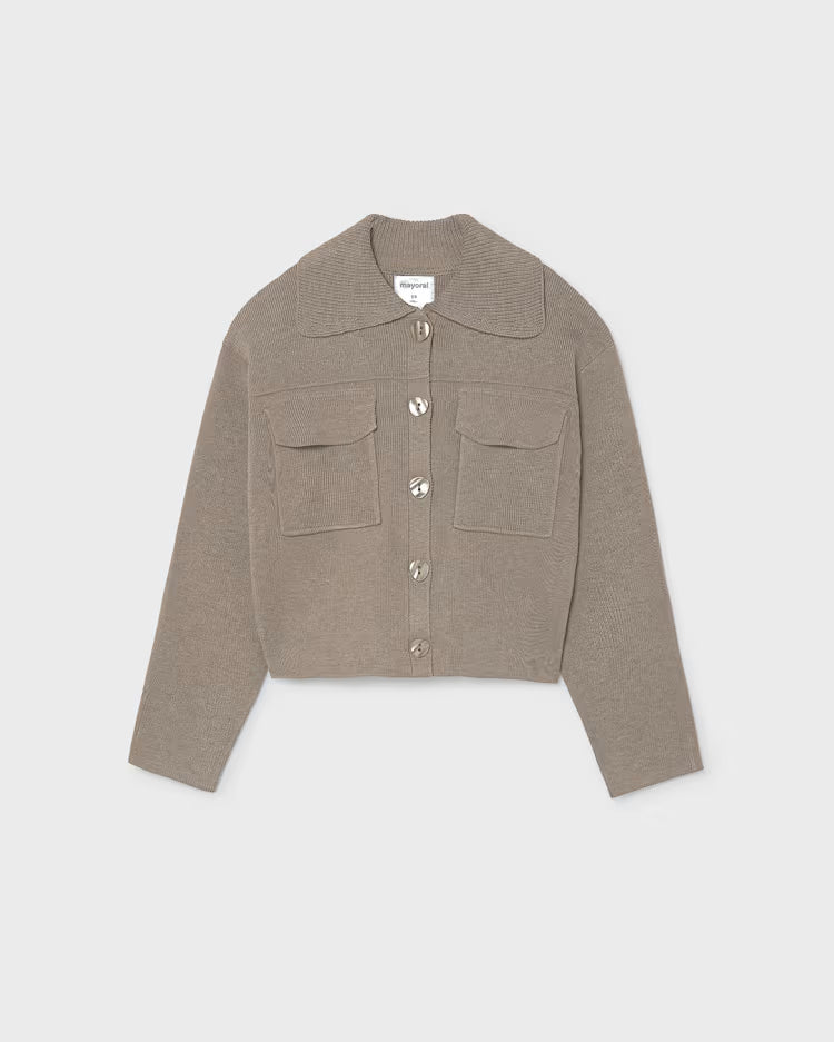 MAYORAL KNIT CARDIGAN W POCKETS - TAUPE