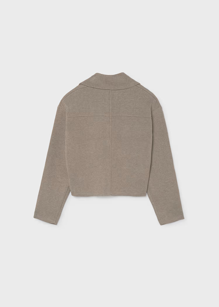 MAYORAL KNIT CARDIGAN W POCKETS - TAUPE