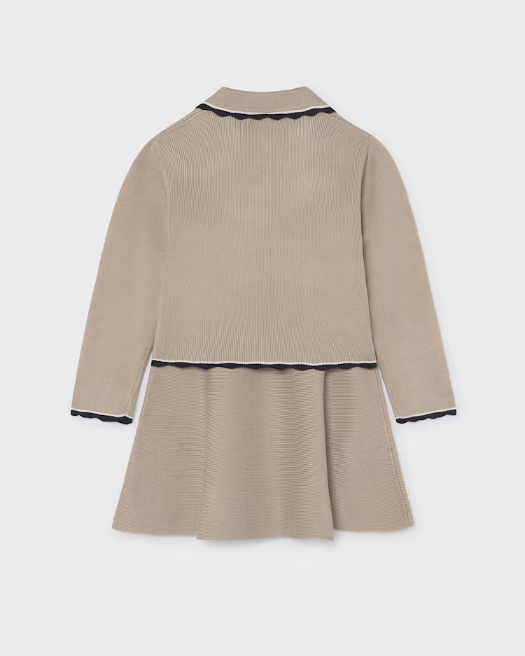 MAYORAL POLO + KNIT SKIRT SET - MARZIPAN