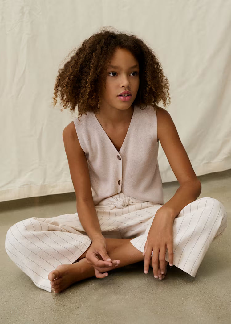 MAYORAL V NECK KNIT VEST - BONE