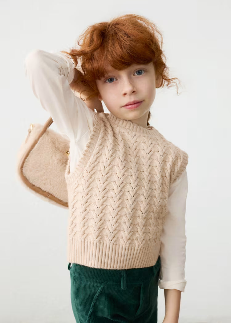 MAYORAL KNIT VEST - BEIGE