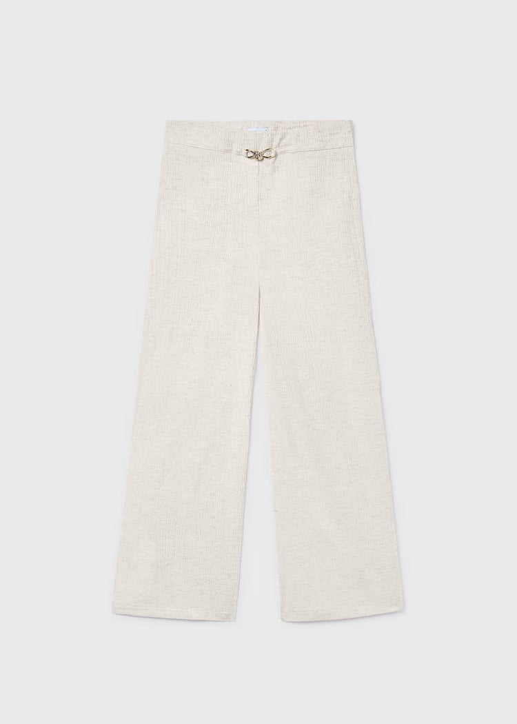 MAYORAL LINEN WIDE PANTS - NATURAL