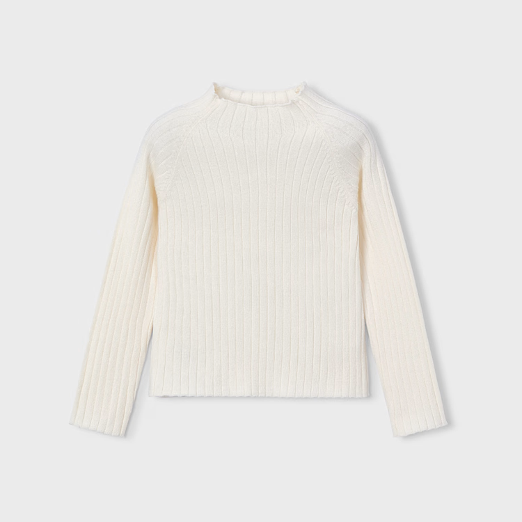 MAYORAL RIBBED MOCK NECK SWEATER - MACCHIATO