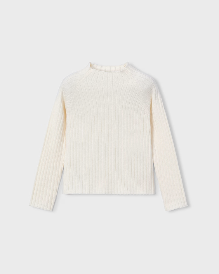 MAYORAL RIBBED MOCK NECK SWEATER - MACCHIATO