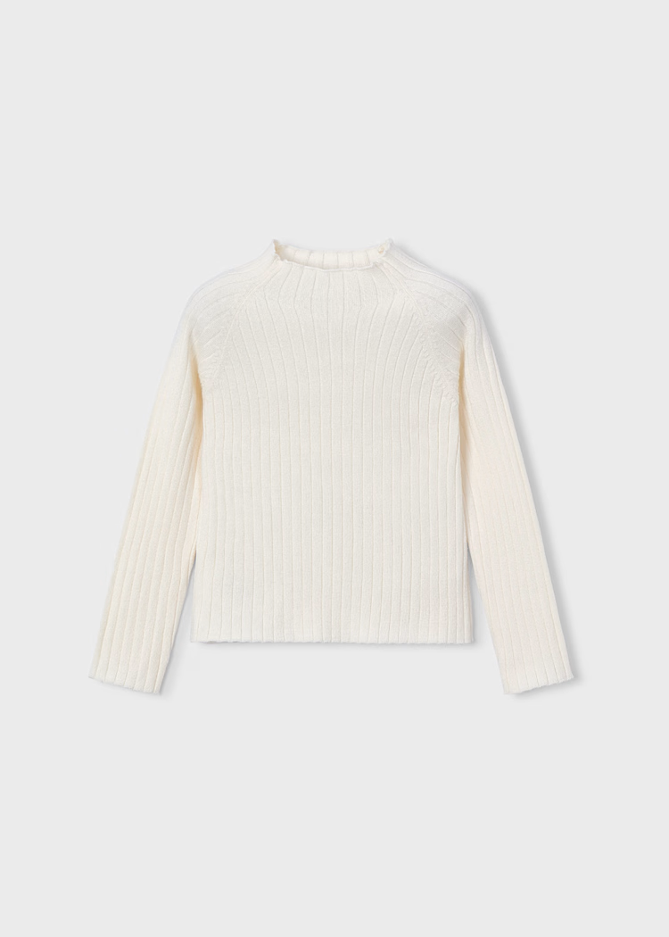 MAYORAL RIBBED MOCK NECK SWEATER - MACCHIATO