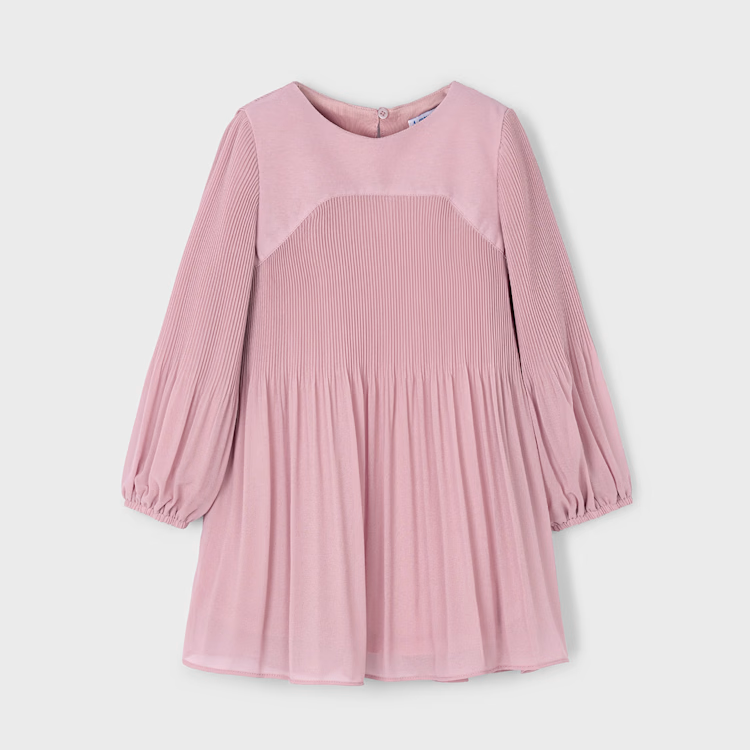 MAYORAL PLEATED CHIFFON DRESS - BLUSH
