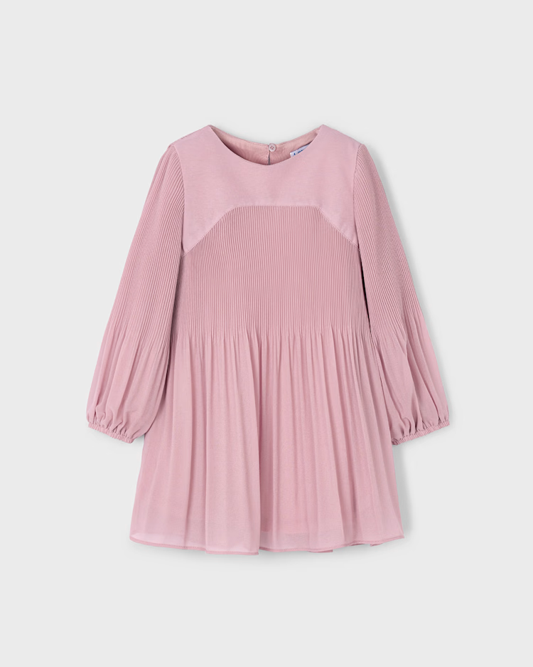 MAYORAL PLEATED CHIFFON DRESS - BLUSH