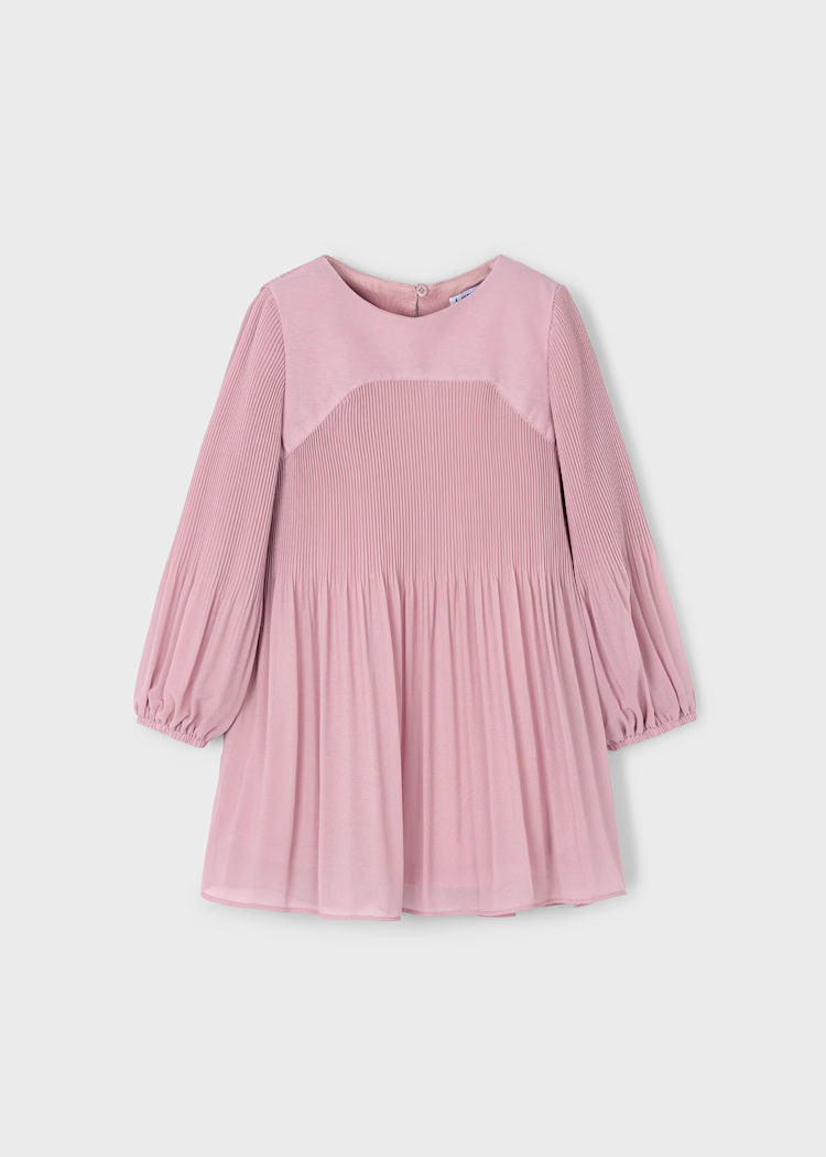 MAYORAL PLEATED CHIFFON DRESS - BLUSH