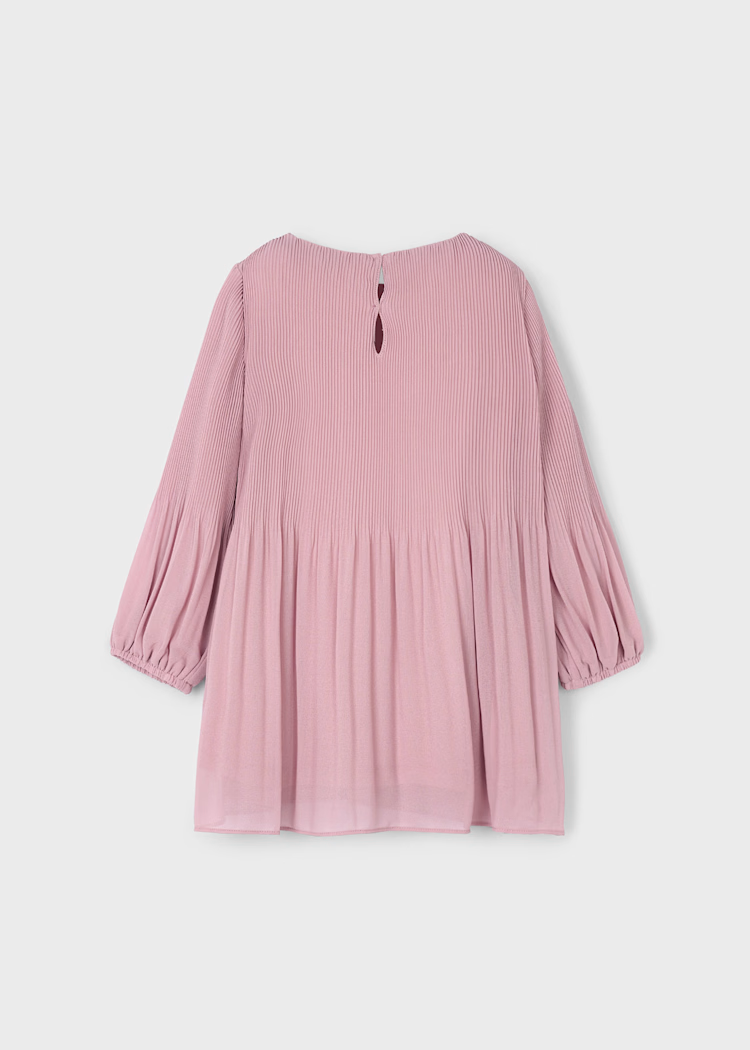 MAYORAL PLEATED CHIFFON DRESS - BLUSH