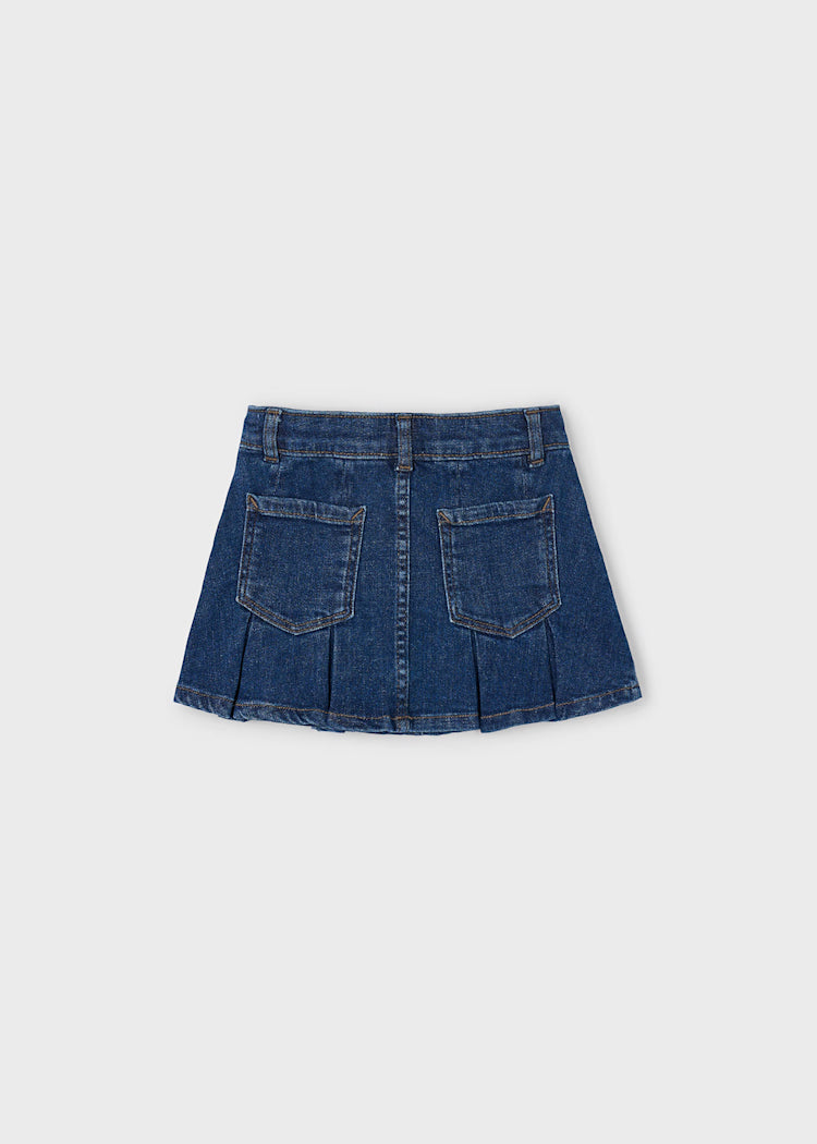 MAYORAL PLEATED DENIM SKIRT - DARK WASH