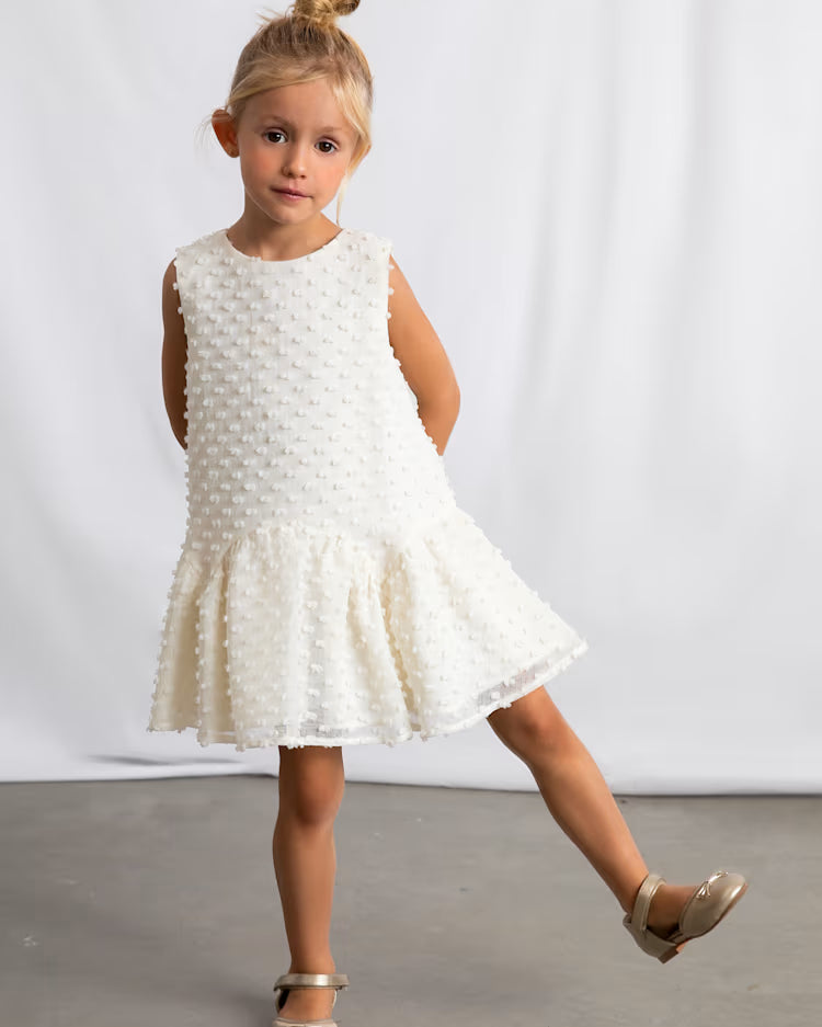 MAYORAL SWISS DOT DRESS - BONE