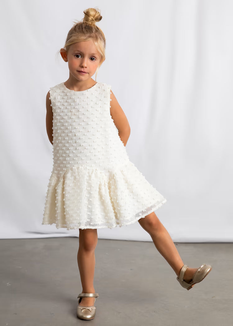 MAYORAL SWISS DOT DRESS - BONE