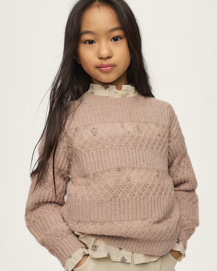 MAYORAL POINTELLE SWEATER - BLUSH