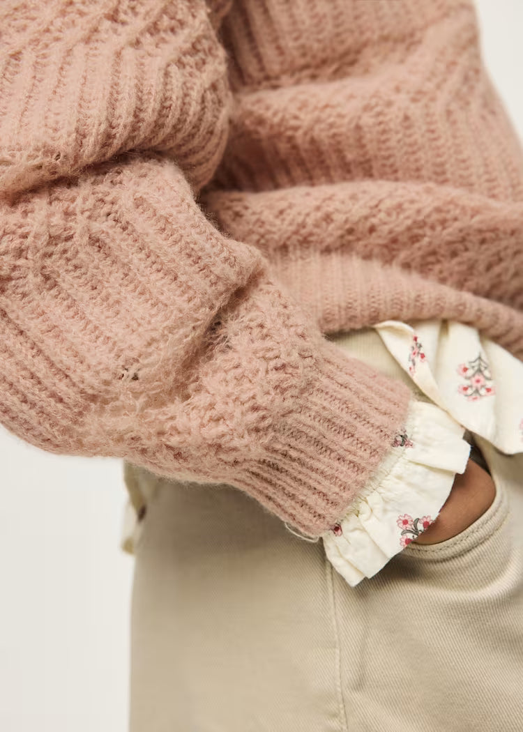 MAYORAL POINTELLE SWEATER - BLUSH