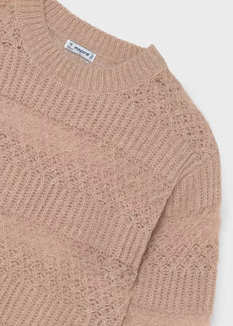 MAYORAL POINTELLE SWEATER - BLUSH